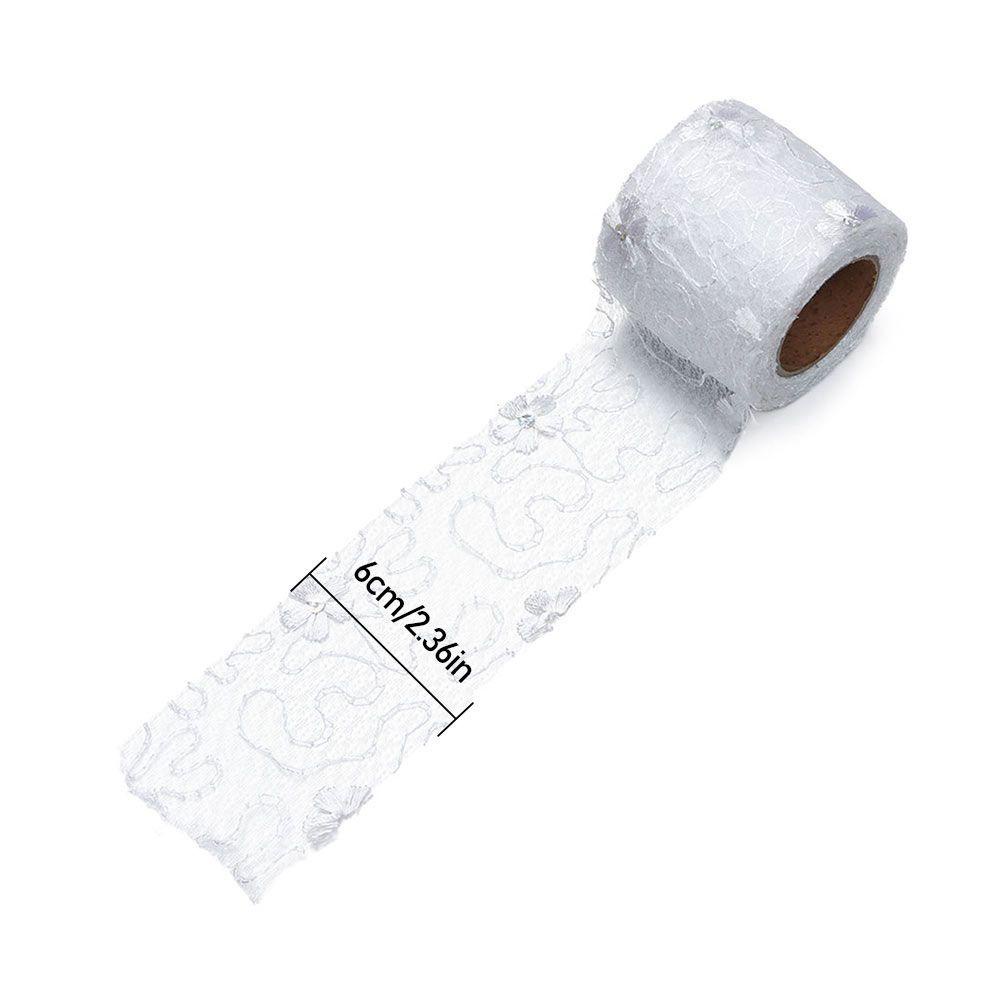 Cuộn Dây Ruy Băng Lưới 6cm 10Yards In Họa Tiết Hoa Làm Đồ Thủ Công Đa Ứng Dụng