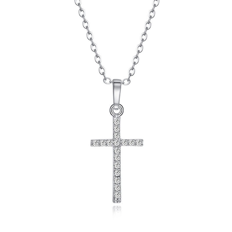 Vòng cổ hợp kim zircon hình thánh giá nhiều màu sắc thiết kế thời trang