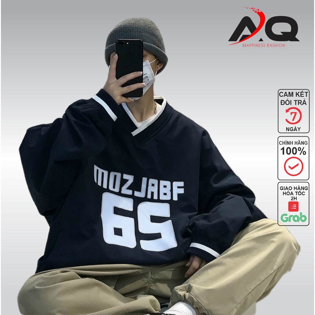 Áoo Sweater nam nữ cổ V 65 áo nỉ dài tay thu đông phong cách Ulzzang, áo nỉ nam nữ Unisex Form Rộng