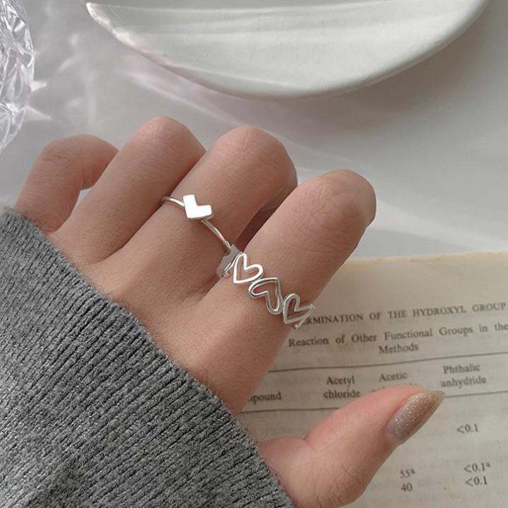 (097) Nhẫn Đeo Tay Viền Trái Tim Nữ Tính Ngọt Ngào ❤️