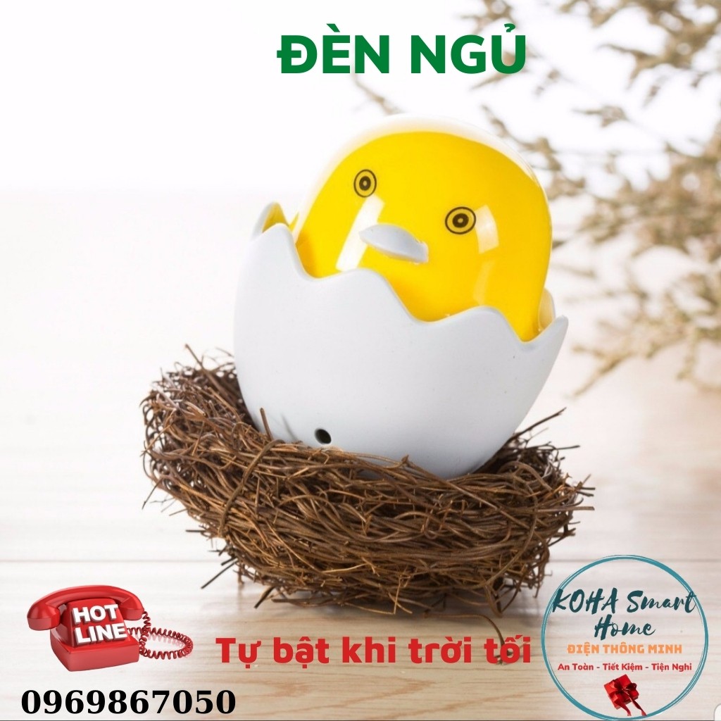 Đèn ngủ cảm ứng ánh sáng hình Gà Con siêu dễ thương tự động bật sáng khi tối chất lượng cao