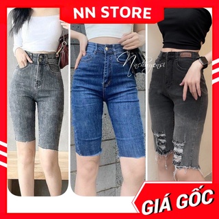 Quần jean ngố nữ tổng hợp vải co giãn QJNG