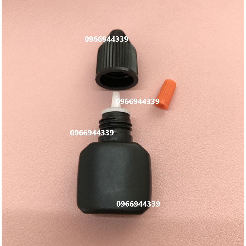 Chai nhựa 5ml chiết keo nối mi fan volume màu trắng/đen