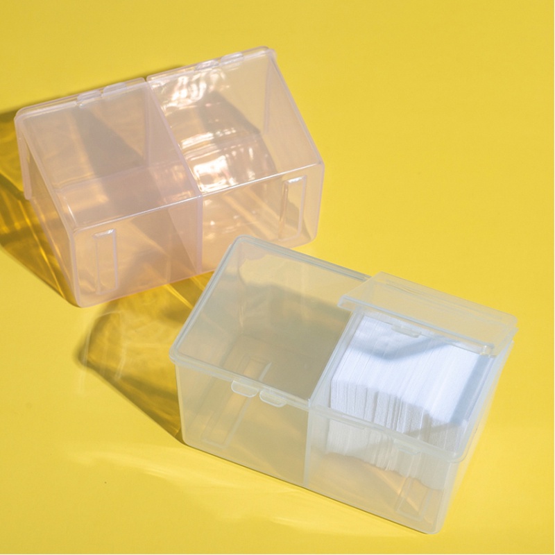 Hộp Đựng Giấy Lau Gel 2 Ngăn - Hộp 2 Ngăn Đựng Phụ Kiện Nail - Hộp nhựa đựng
