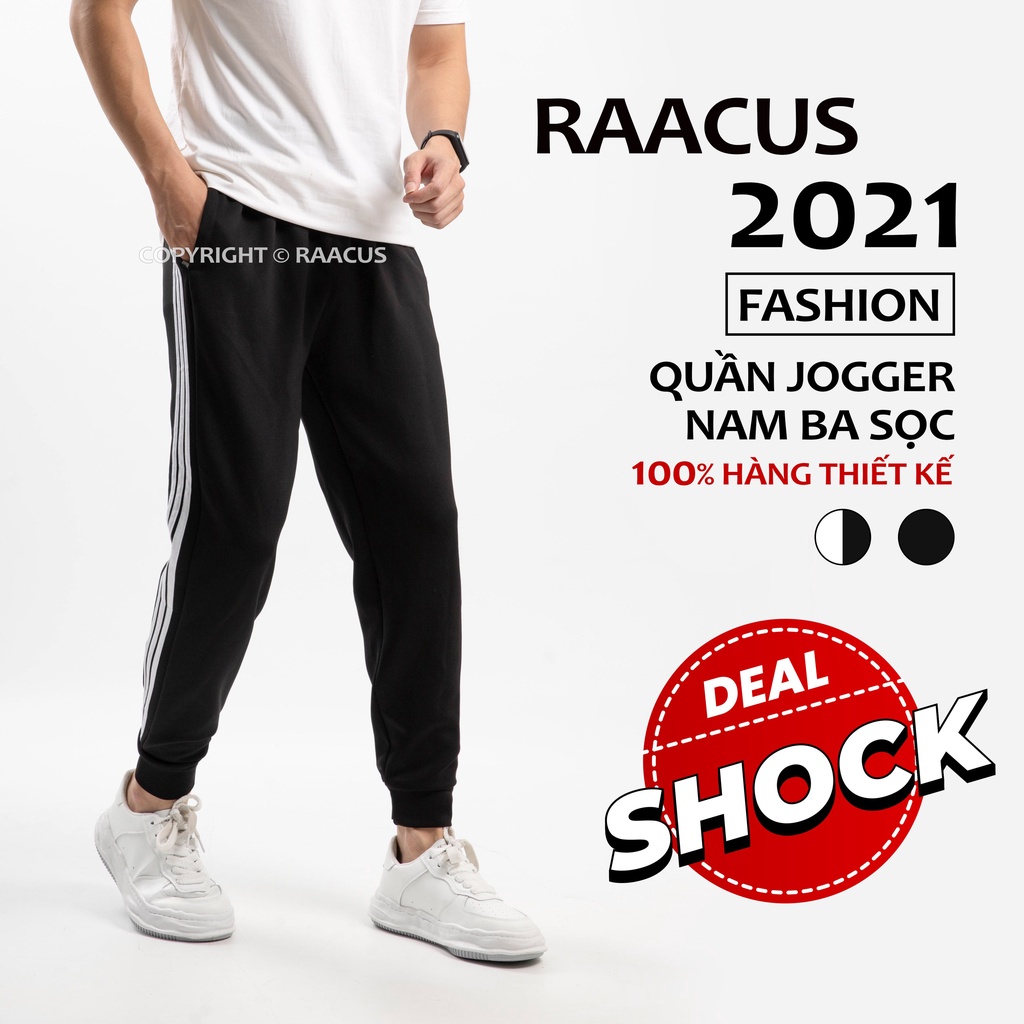 Quần thể thao nam chất nỉ da cá cao cấp RAACUSSTORE, quần nỉ jogger nam 3 sọc đẹp-D1QD224