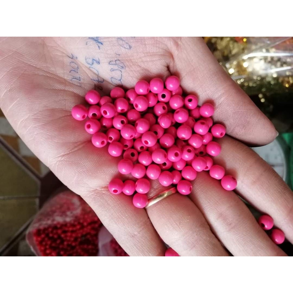 10gam hạt nhựa tròn size 6mm nhiều màu