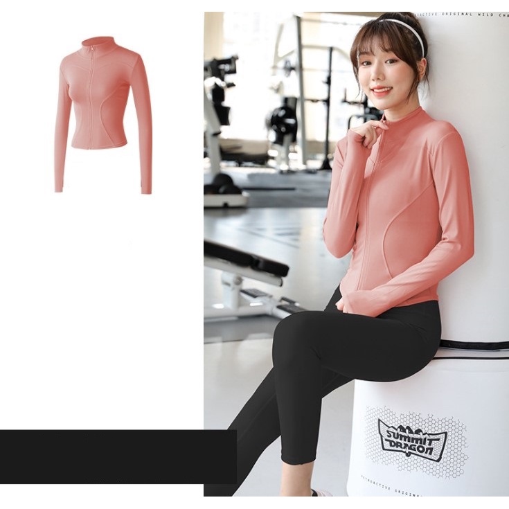 Áo khoác thể thao nữ 💖 𝑭𝑹𝑬𝑬𝑺𝑯𝑰𝑷 💖 Áo khoác tập GYM Yoga nữ dài tay có khóa kéo chất vải thun lạnh co dãn 4 chiều