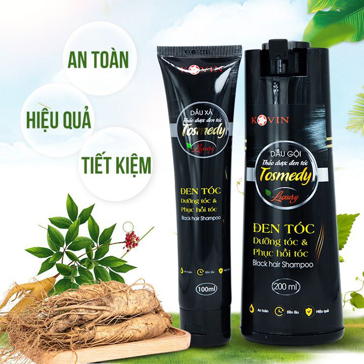 Dầu gội thảo dược đen tóc TOSMEDY - Công ty CP Dược TW Mediplantex - Đen tóc chỉ sau 01 lần gội.