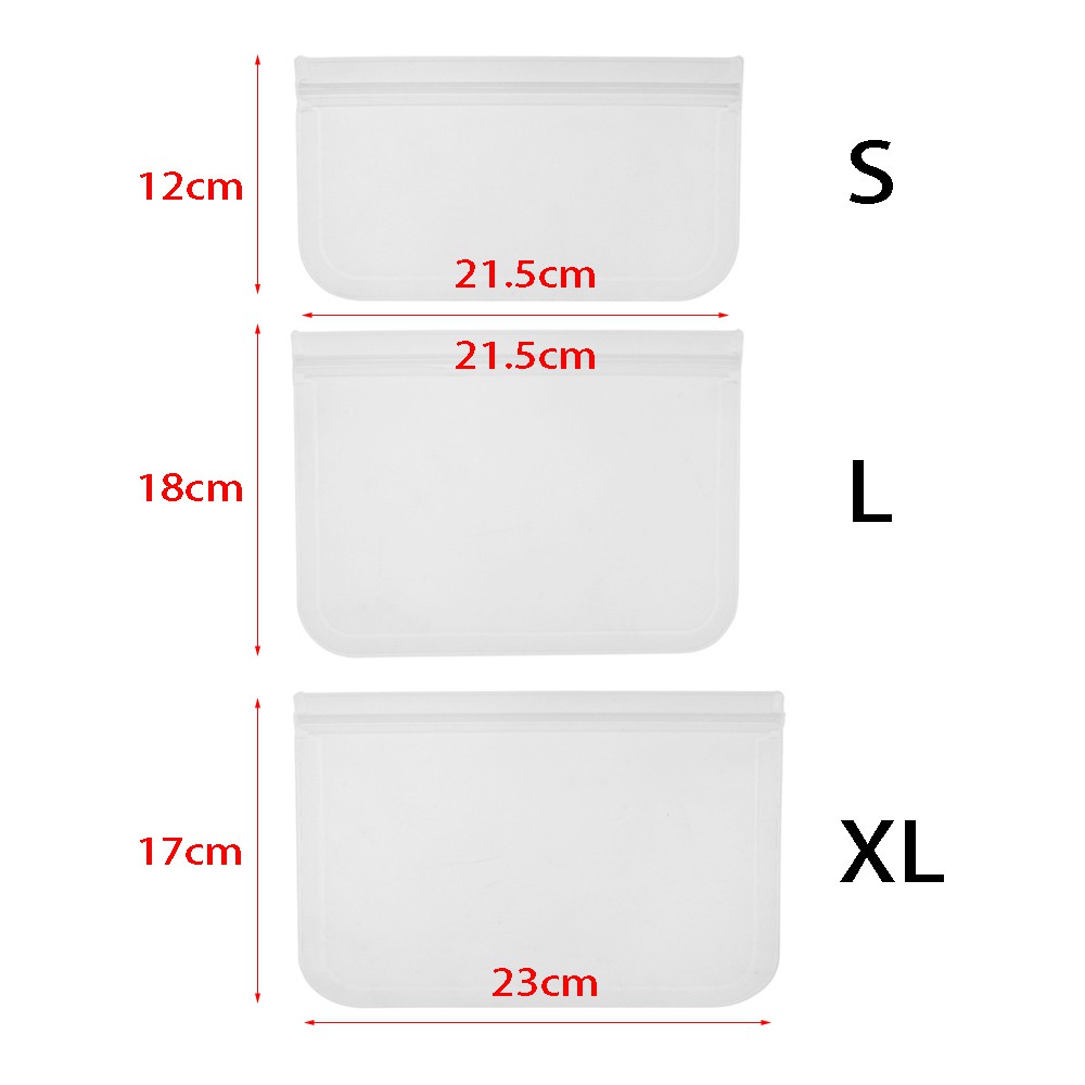 Bộ 1/3 túi lưu trữ thực phẩm bỏ tủ lạnh tái sử dụng