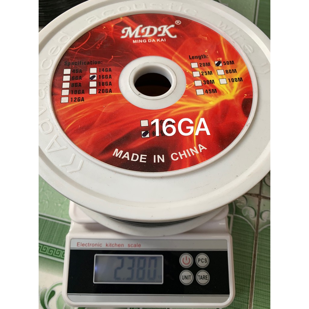 Dây loa âm thanh ô tô đồng nguyên chất không ôxy 14GA, 16GA, 18GA cuộn 50 mét