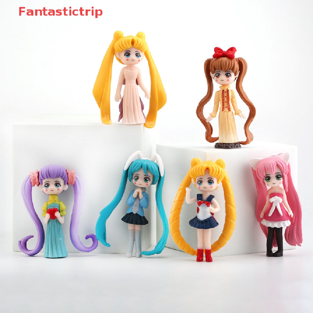 [Fantastictrip] Set 6 Mô Hình Thủy Thủ Mặt Trăng Mini Trang Trí Mới