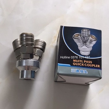 chạc 2-3 liên doanh khớp nối nhanh tự động, chạc chia hơi khí nén, khớp nối nhanh máy nén khí