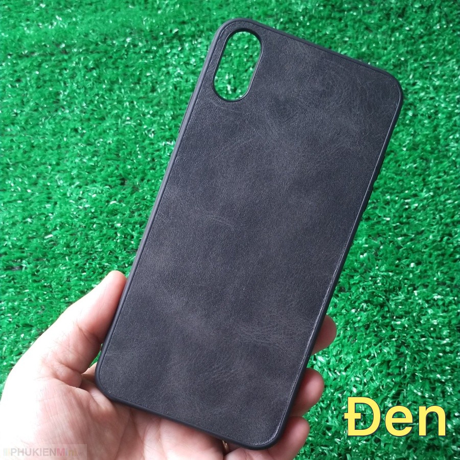 Ốp lưng da vân nổi, màu trơn sang trọng, viền dẻo chống trầy cho iPhone X/XS 5.8 giá rẻ