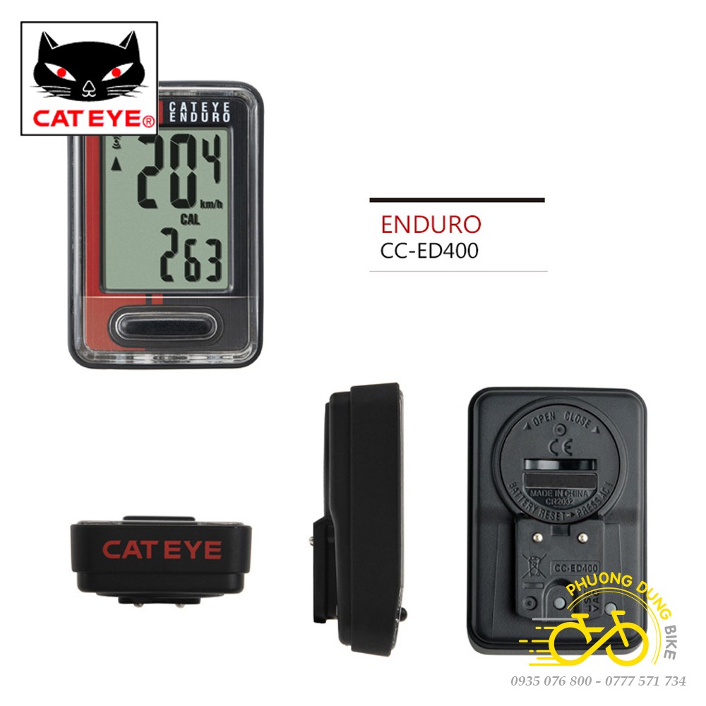 Đồng hồ đo tốc độ xe đạp có dây CATEYE ENDURO CC-ED400