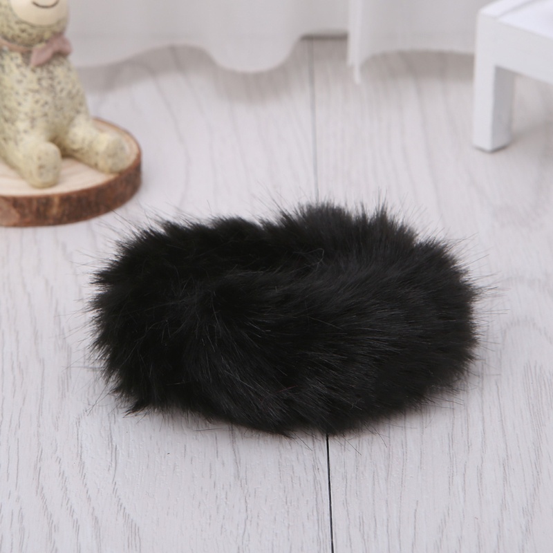 Dây buộc tóc cao su co giãn phối lông giả thời trang cho nữ