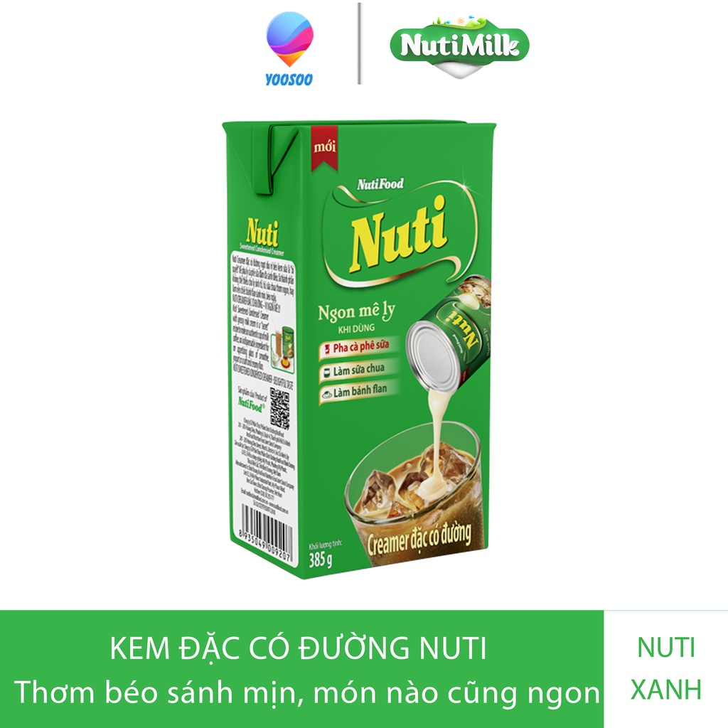 [NGON MÊ LY] Hộp Creamer/ Sữa Đặc Có Đường Nuti Xanh Lá/ Đỏ Hộp 385Gr - Thương Hiệu NUTIFOOD -YOOSOO MALL | BigBuy360 - bigbuy360.vn