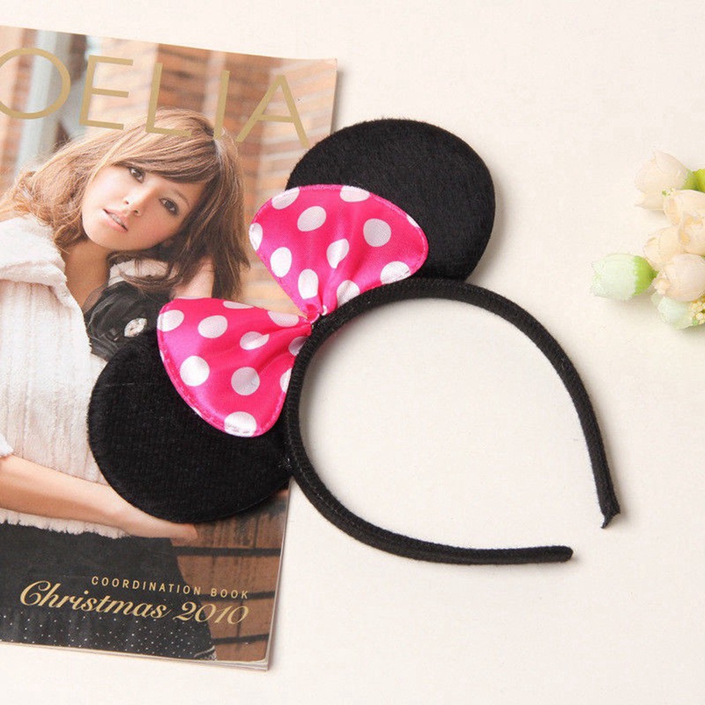 Băng Đô Tai Chuột Mickey / Chấm Bi Đáng Yêu Cho Bé Gái