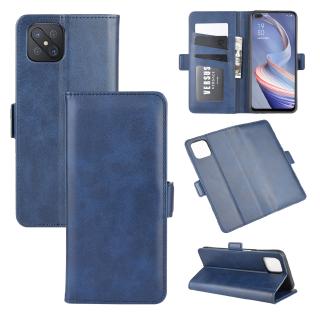 Bao da điện thoại kiểu ví nắp gập có hai khóa cài cao cấp cho OPPO A92 A72 A92S A91
