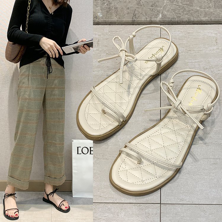 Sandal nữ xỏ ngón quai mảnh đế thấp đẹp giá rẻ phong cách ulzzang Hàn Quốc SD54