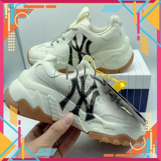 Giầy MLB NY ĐẾ NÂU , Giầy Thể Thao Sneaker Nam Nữ Độn Đế Tăng Chiều Cao Full size (36-43)