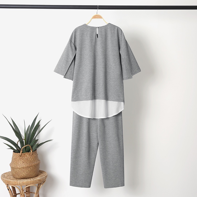 Set đồ 2 món ZANZEA gồm áo thun ngắn tay và quần dài lưng cao thời trang cho nữ