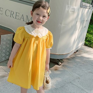 Đầm cổ búp bê tay phồng thời trang Hàn Quốc cho bé