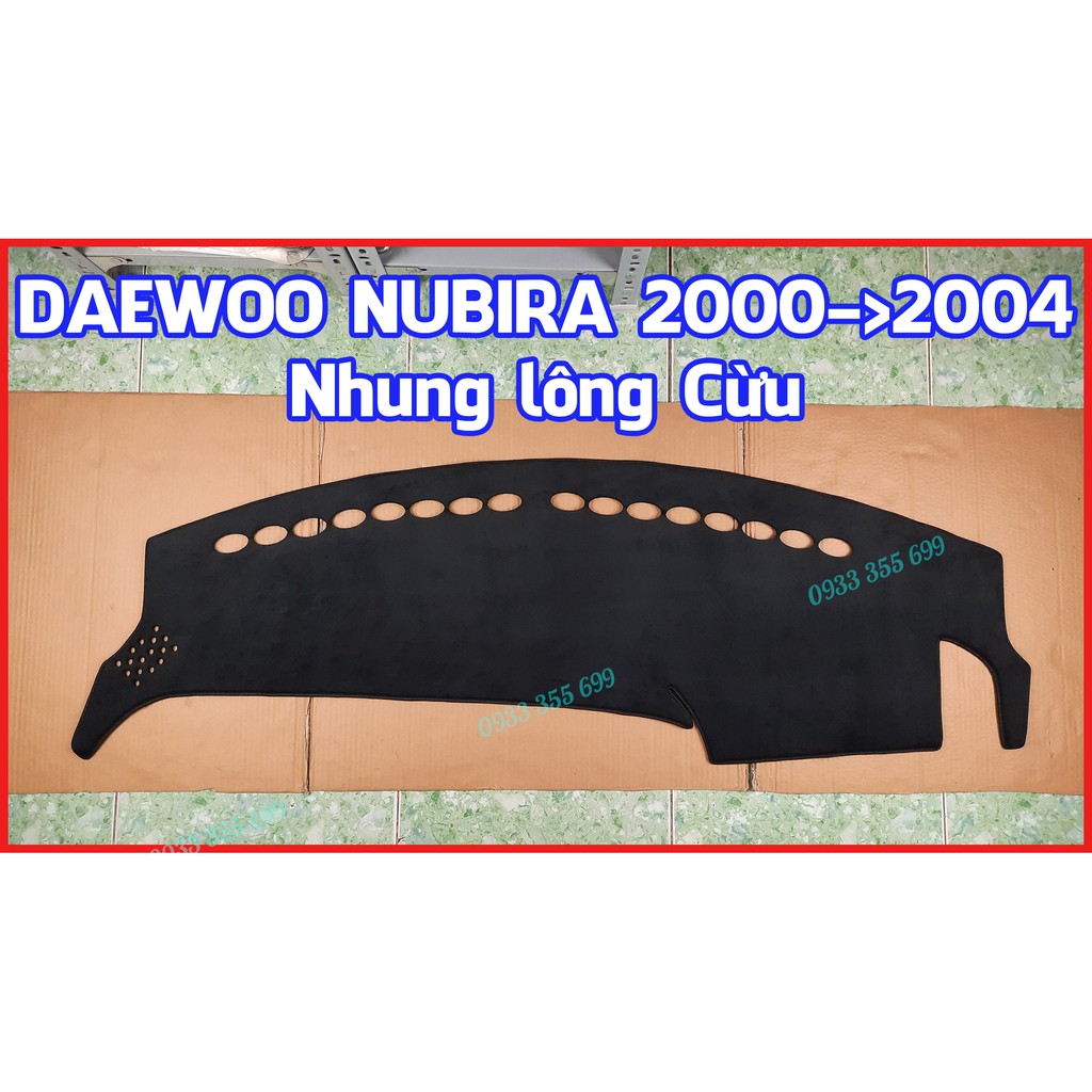 Thảm Taplo DAEWOO NUBIRA bằng Nhung lông Cừu hoặc Da vân Carbon, Da vân Gỗ 2000 2001 2002 2003 2004