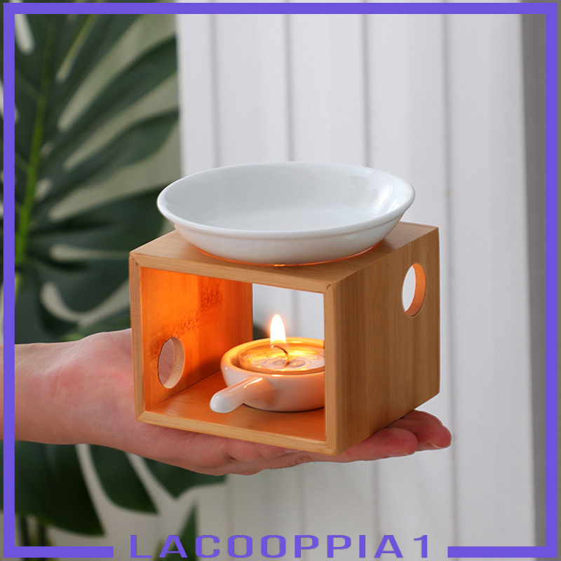 [LACOOPPIA1]Oil Burner Wax Melt Burner Tealight Oil Warmer with Candle Spoon Home Decor