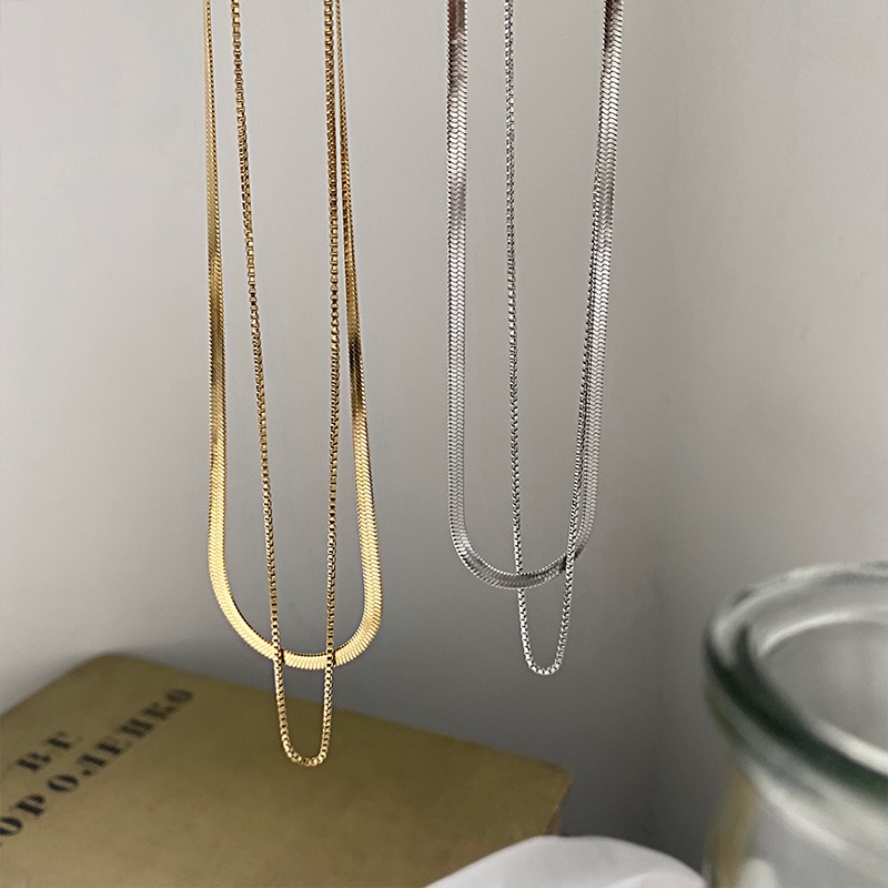 Vòng cổ Mặt Xương Rắn Phong Cách Hip Hop Đơn Giản