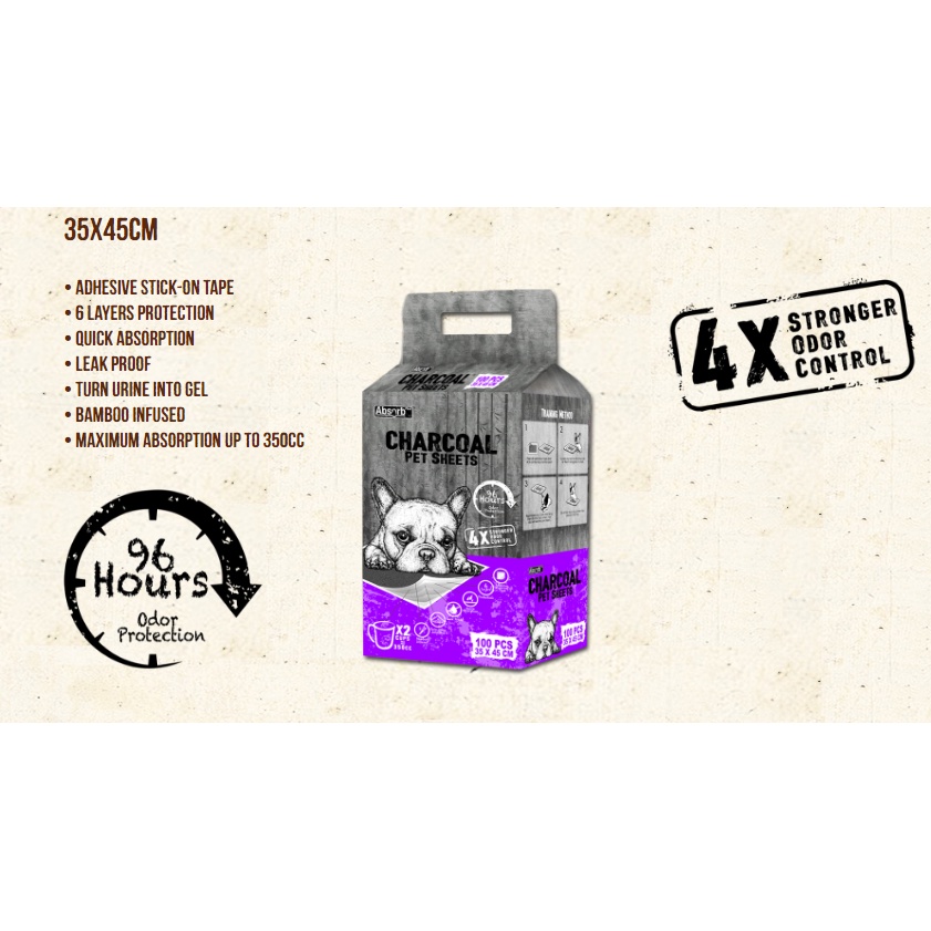 Tấm lót cho chó thấm hút Absorb plus charcoal than hoạt tính nhiều size, miếng lót vệ sinh chuồng Con Mèo Xiêm