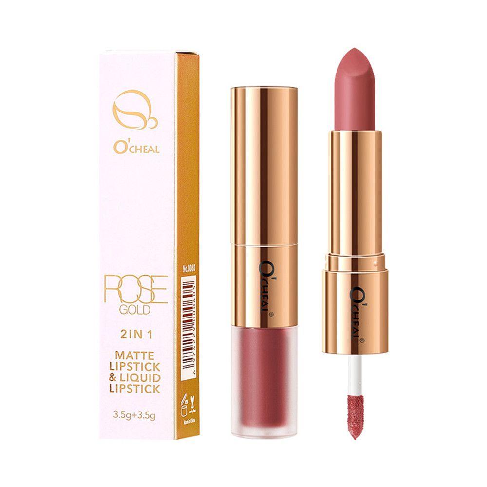 Son Kem Lì Hai Đầu 2 Trong 1 Trang Điểm Làm Đẹp Chống Nước Không Dính Cốc