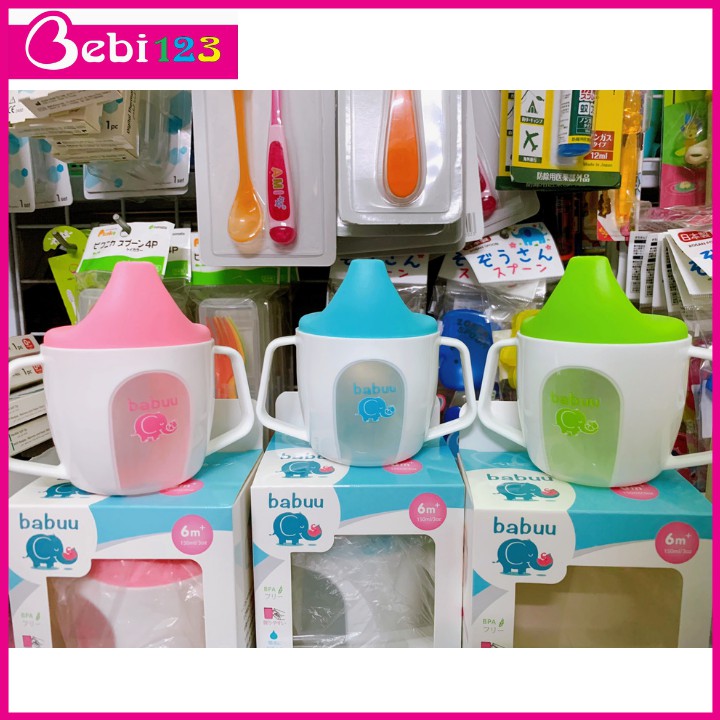 Ca Cốc tập uống 2 tay cầm Baby Babuu Nhật Bản 150ml cho bé