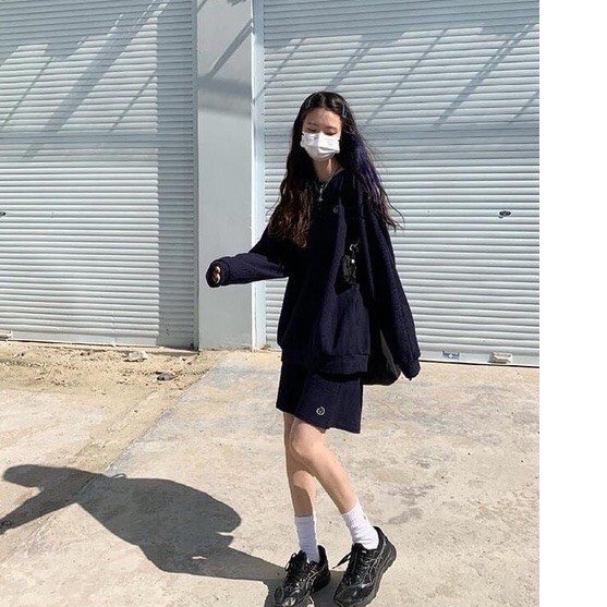 Bộ Tổ Ong Dài Tay Thêu Mặt Cười PEONYB Unisex [FREESHIP] Set quần sooc kèm áo thun dài tay form rộng kiểu dáng hàn quốc