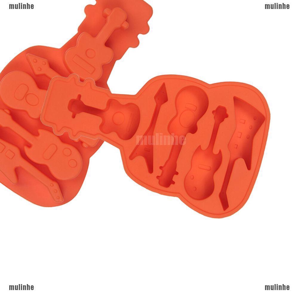 Mul❤ Khuôn Làm Bánh Chất Liệu Silicone Hình Cây Đàn Ghita