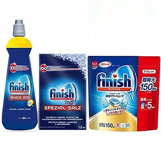 [COMBO tiết kiệm] Viên Rửa Bát Finish 150 Viên + muối finish 1,2kg + bóng finish 750ml