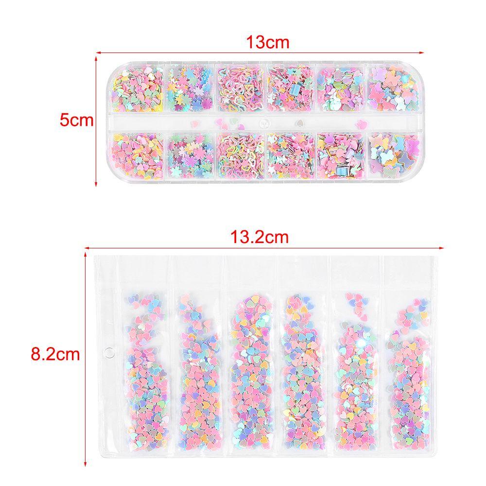 Hộp Kim Sa Trái Tim 3D Đính Móng Nghệ Thuật