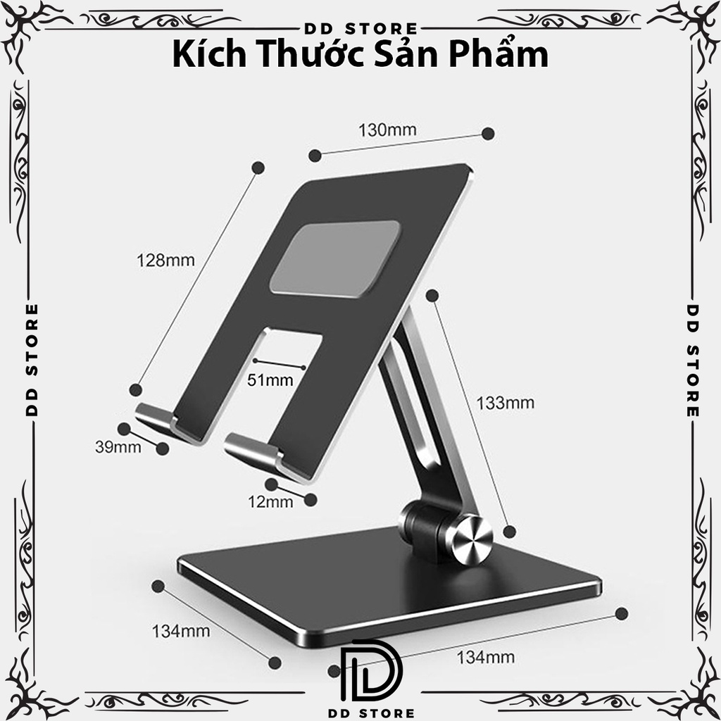 Giá Đỡ Để Bàn Điện Thoại Di Động, Máy Tính Bảng, Ipad Hợp Kim Nhôm Cao Cấp Hai Trục Xoay 180 Độ Chống Đổ STA 104