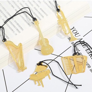 Dụng cụ đánh dấu trang sách hình nốt nhạc mạ vàng bằng thép không gỉ