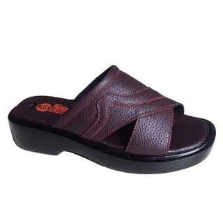 Dép quai ngang nam Trường Hải đen đế PU siêu nhẹ cao 5cm QN0174 FORM NHỎ HƠN 1 SIZE