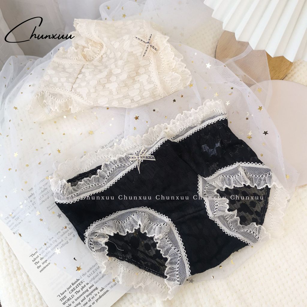 Quần lót ren nữ cao cấp CHUNXUU họa tiết phối ngọt ngào nữ tính, chất liệu mềm mại an toàn kháng khuẩn - QC75