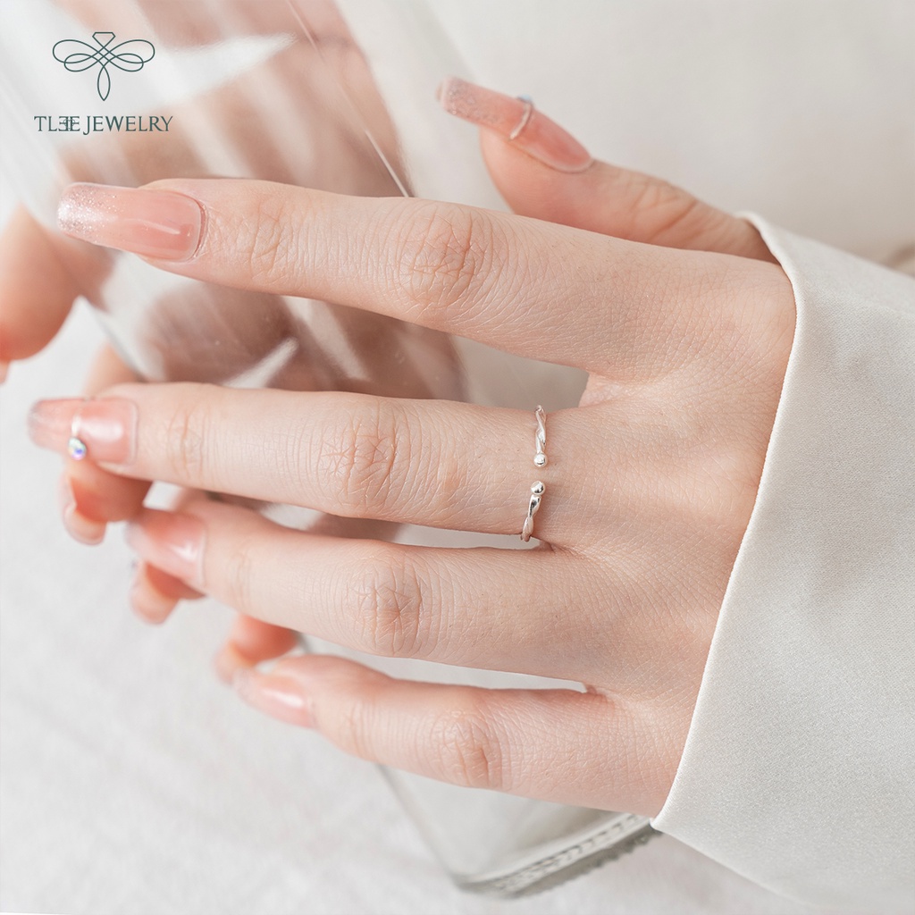 Nhẫn bạc nữ TLEE dáng xoắn trơn basic bản nhỏ cá tính NCJ A0218