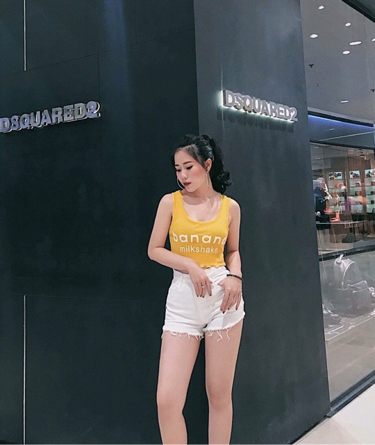 Quần short jean lưng cao đen trắng hình thật ( kèm video)