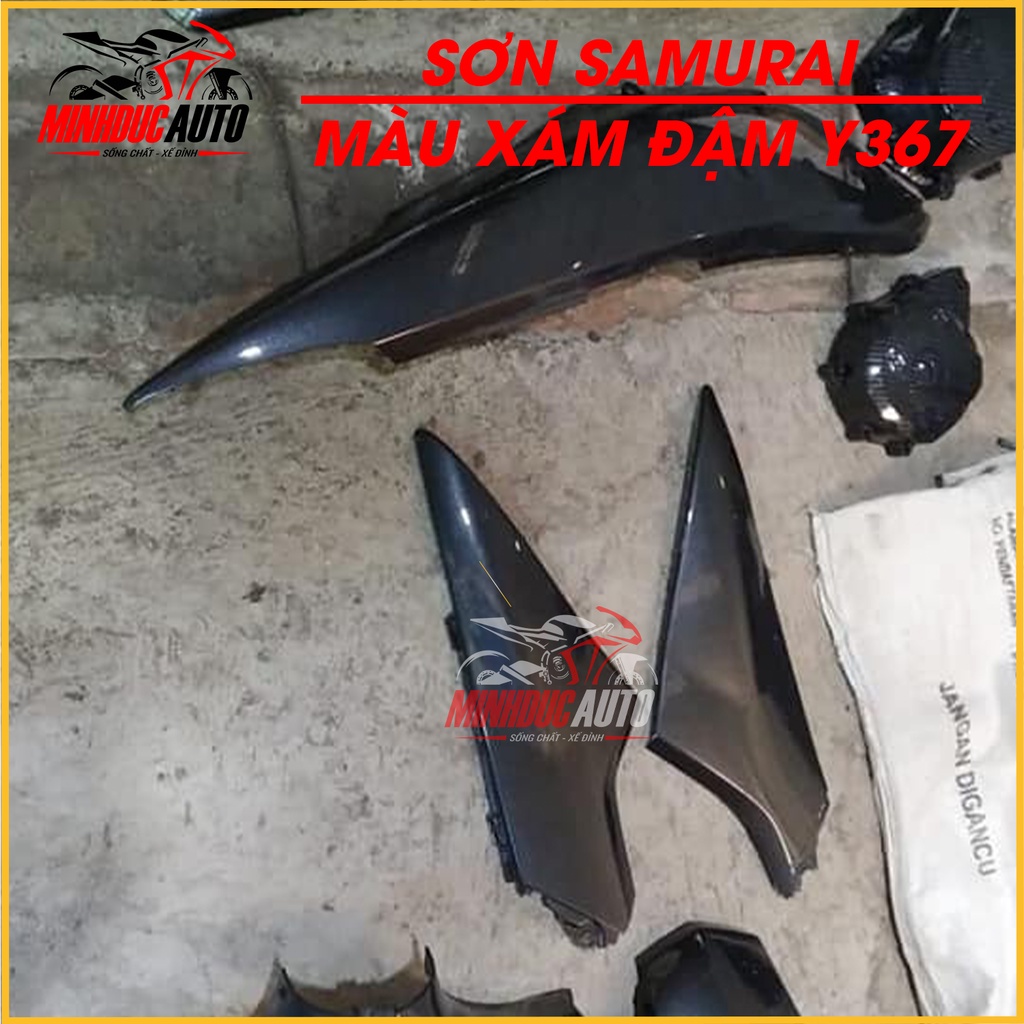 Sơn Samurai màu xám đậm Y367  - chai sơn xịt cao cấp dành cho sơn xe máy