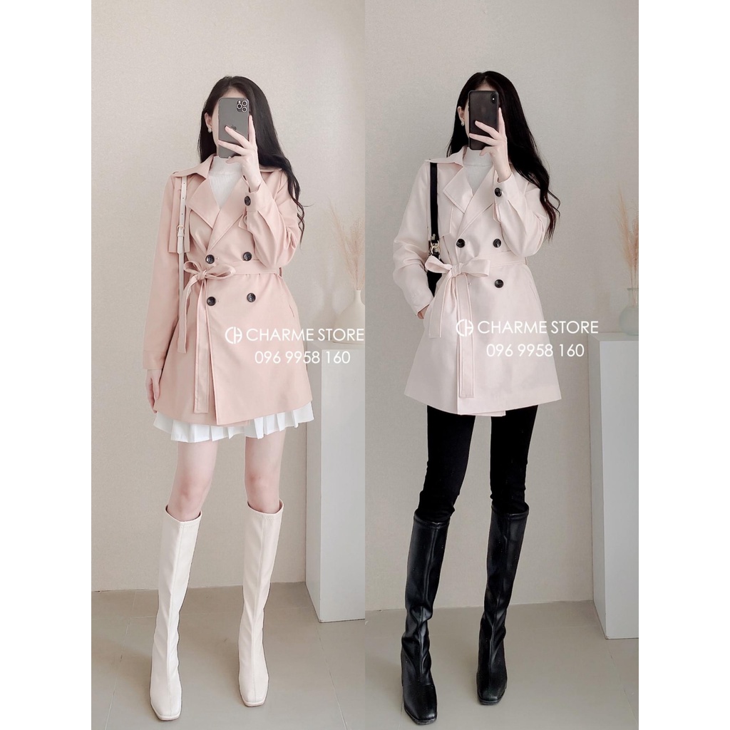 Áo khoác nữ măng tô tay bo thiết kế Charme 9118 | BigBuy360 - bigbuy360.vn