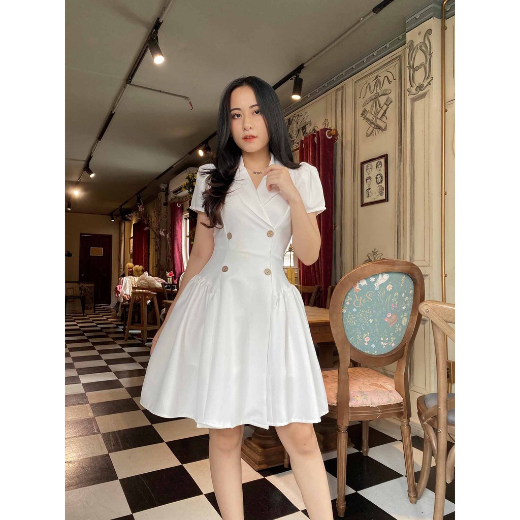 [Mã FATHANG5 giảm 10K đơn 50K] [HÀNG CAO CẤP] Đầm vest trắng đi tiệc cưới, dạo phố, đi chơi, đi làm xinh xắn, sang trọng | BigBuy360 - bigbuy360.vn