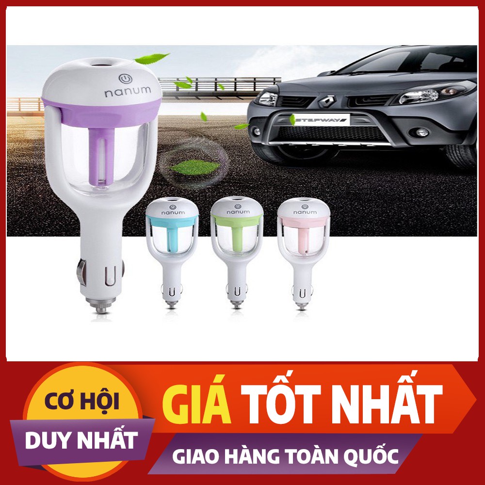 Máy Phun Sương Tạo Ẩm Trên Ô TÔ - Xông Tinh Dầu Khử Mùi Tạo Độ Ẩm Không Khí