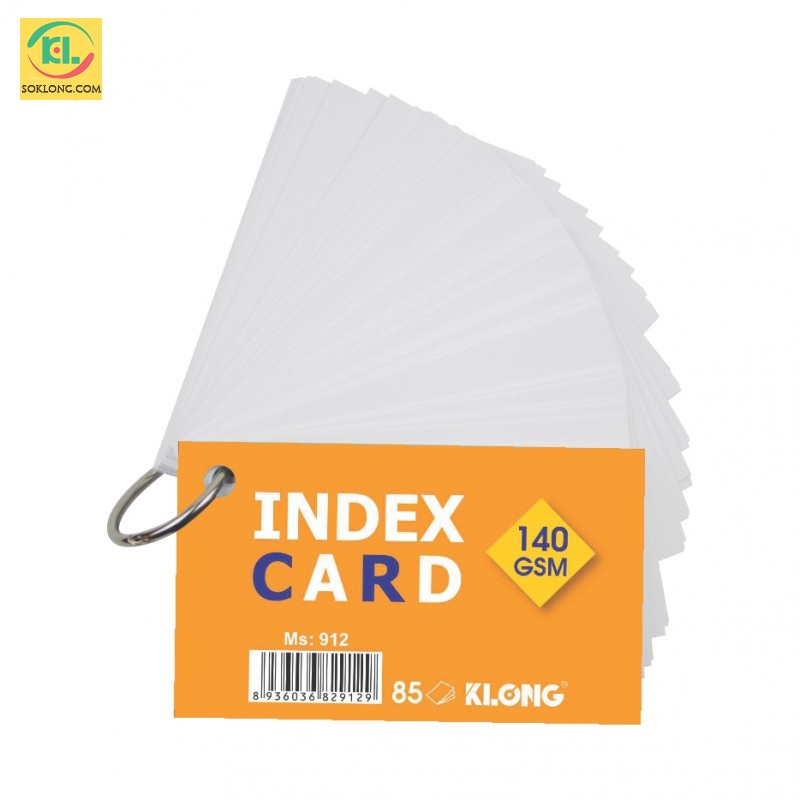 Tập thẻ Index Card A7 học ngoại ngữ Ms 912 dày dặn, thẻ Klong [Chọn Màu]