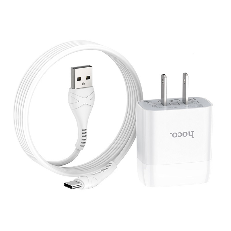 Bộ Củ Cáp Sạc Micro-USB  vaf Type-C - USB Hoco C72 Cho Samsung, Xiaomi, Oppo,... Sạc Nhanh Tối Đa 2.1A