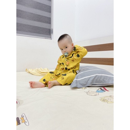 Bộ dài tay Pyjama họa tiết bò sữa đáng yêu dành cho bé trai và bé gái MAGICKIDS