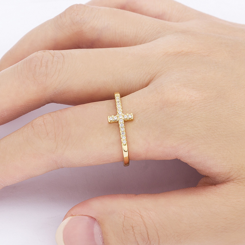 Nhẫn Đồng Đính Đá Zircon Màu Cầu Vồng Phong Cách Bohemian